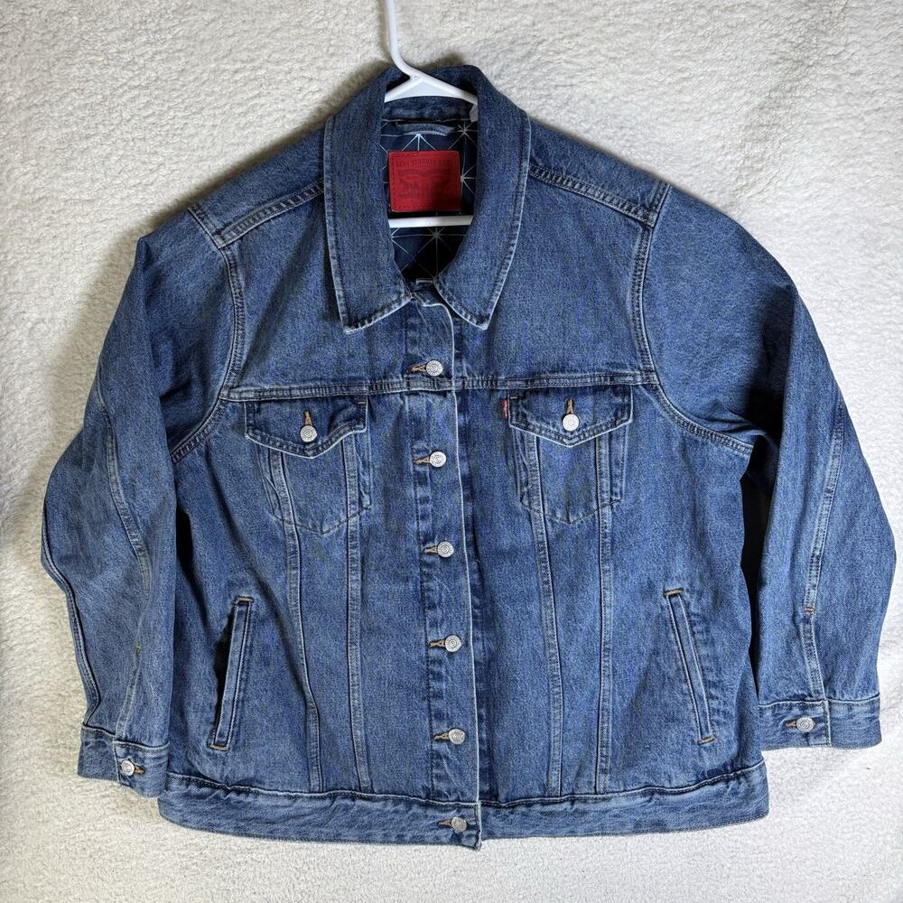 Levis x Target Denim Jacket Womens 3X Blue Type 3 Collab Lined Trucker Biker